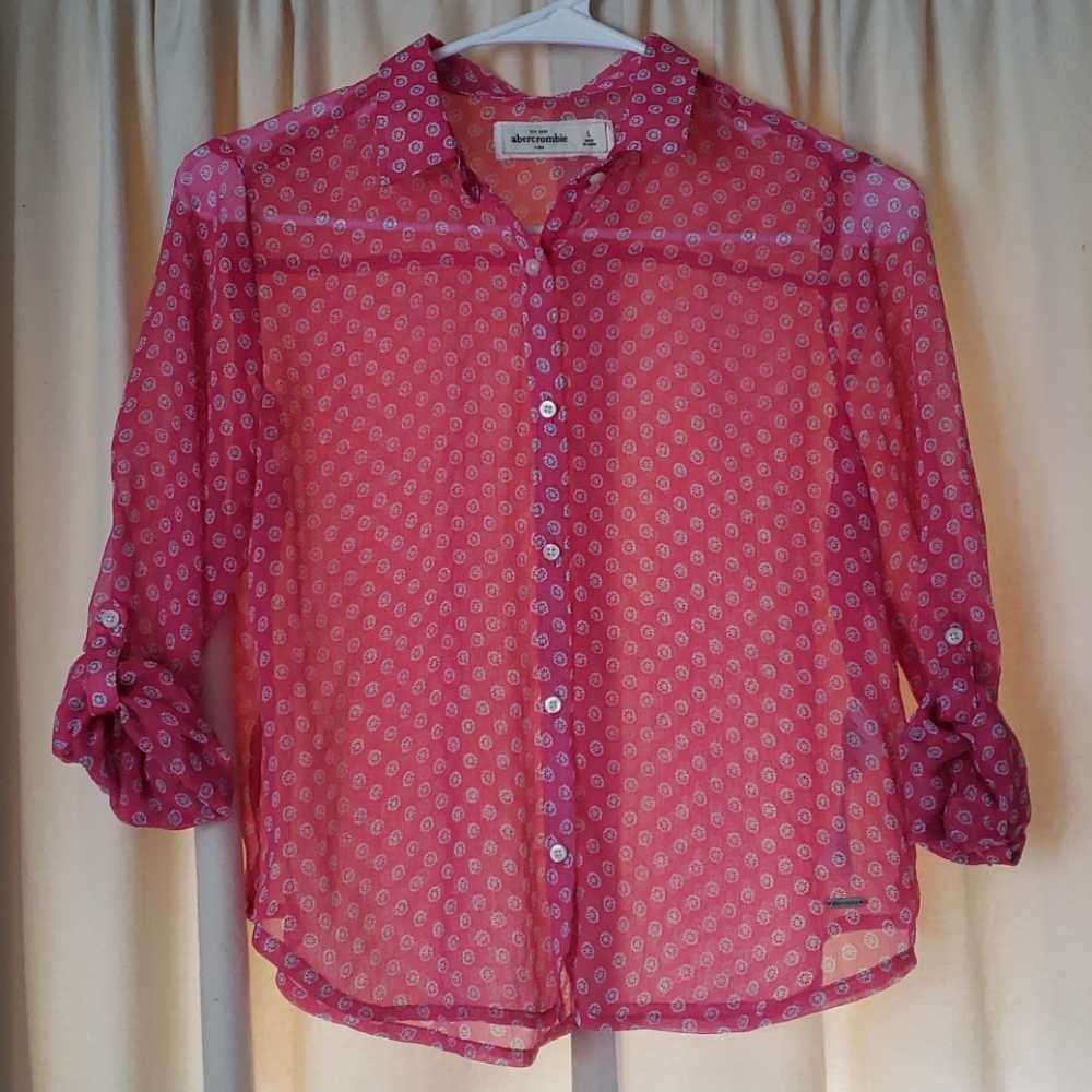 Abercrombie button up sheer shirt